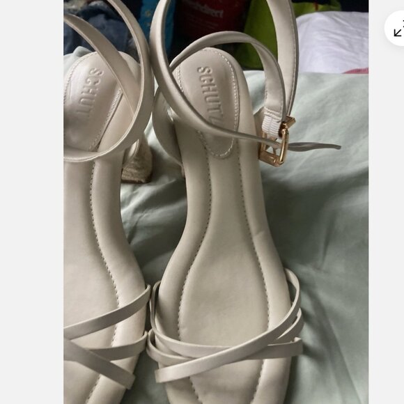 Schutz Womens Ankle Strap Sandal Heels Cream Light Beige Size 7.5 B - Picture 8 of 9